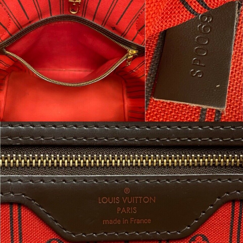 ❤️‍🩹SOLD❤️‍🩹 Louis Vuitton Neverfull MM Damier Ebene Cherry Red Tote Bag(SP0069) - Picture 10 of 12